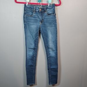 American Eagle Outfitters AEO Sateen X Blue Skinny Jeans Jeggings